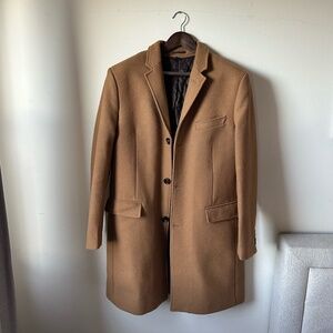 J.Crew Camel Wool Topcoat Overcoat Quilted Lining Overcoat Men’s 41R